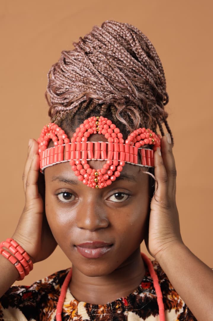 Red Edo Headbead