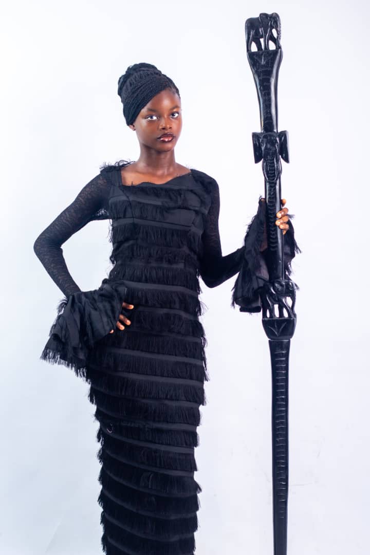 Black Feathered Gown