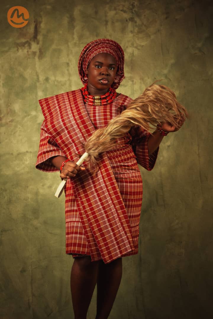 Red Aso-Oke Iro & Buba, Ipele & Gele